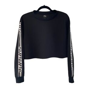 LF The Brand Los Angeles Long Sleeve Cropped Top with Logo on Arms Sz. M